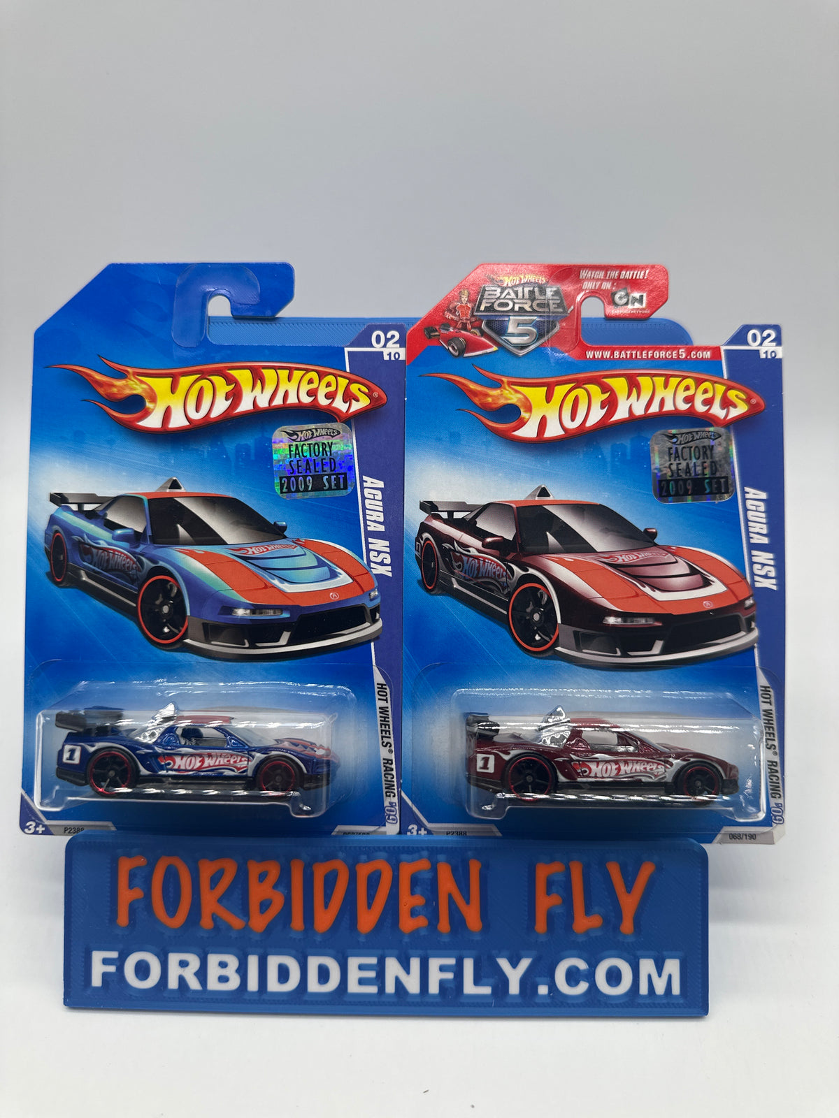 Hot Wheels Mainline - 2009 Factory Stickered - Hot Wheels Racing Series - Acura NSX - Lot Of 2
