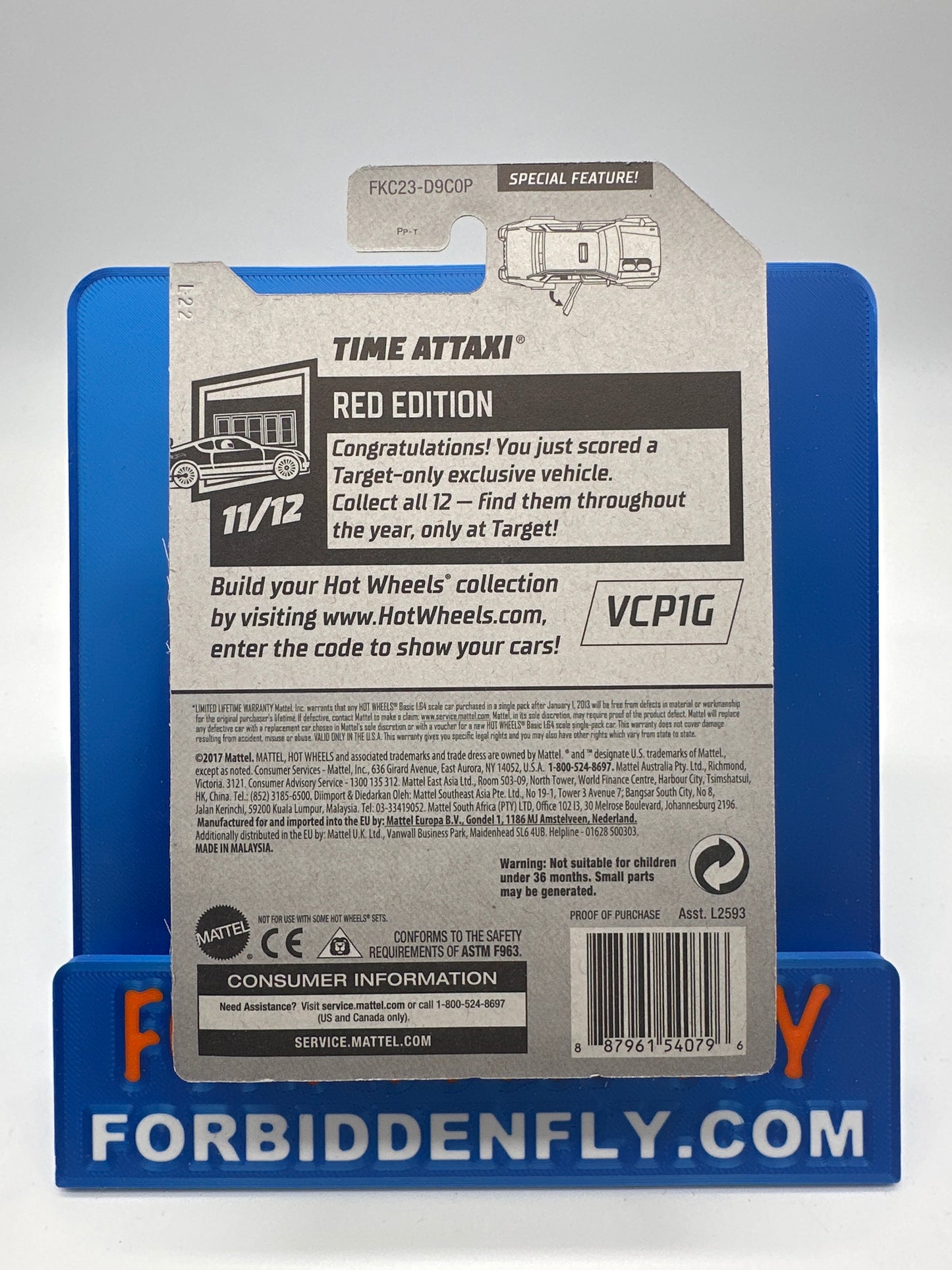 Hot Wheels 2018 Factory Stickered Target Exclusive Red Edition #11/12 - Time Attaxi