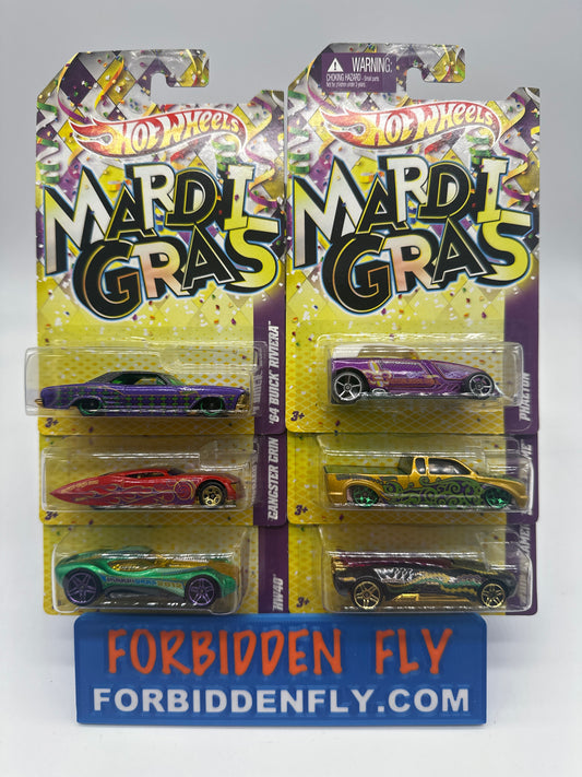 Hot Wheels - Kroger Exclusive 2012 Hot Wheels Mardi Gras Series - Complete Set of 6