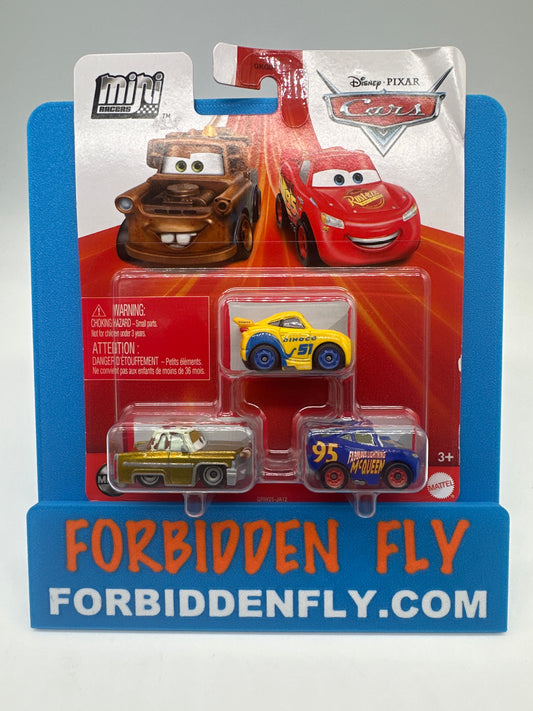 Disney Pixar Cars Movie - 2024 Metal Mini Racers 3 Pack - Dinoco Cruz Ramirez, Tex Dinoco and Fabulous Lightning McQueen