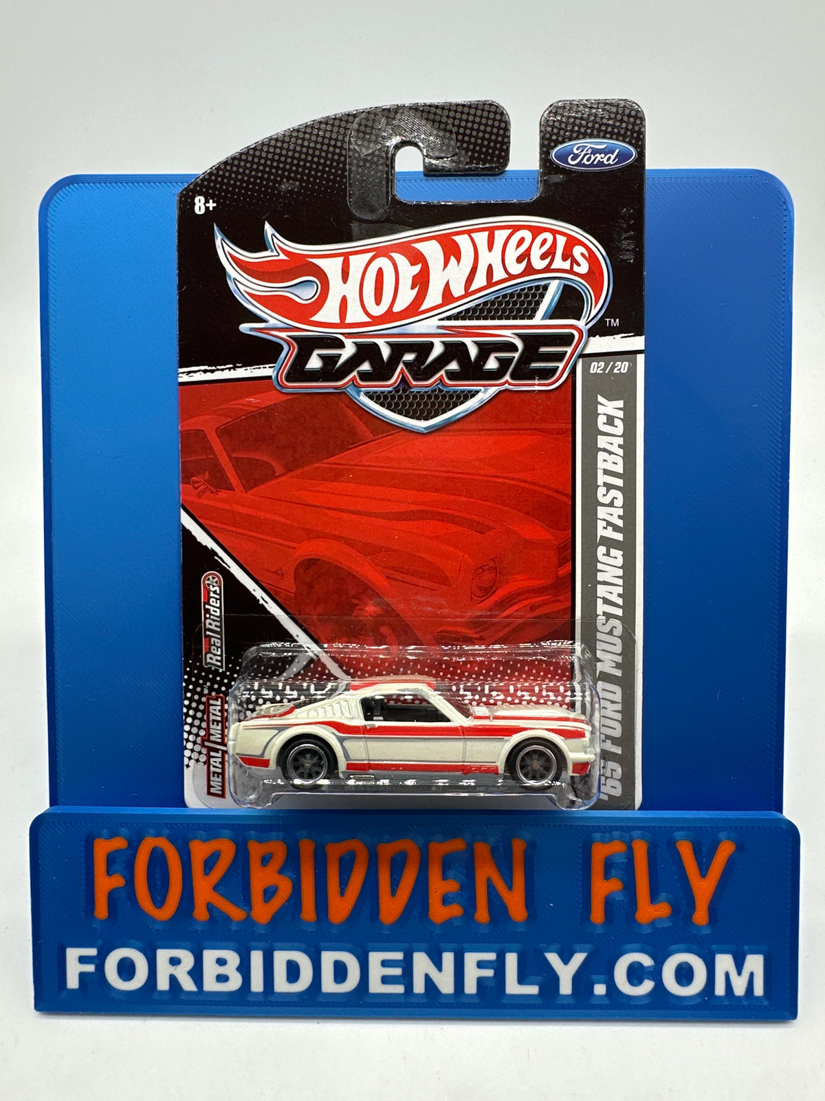 Hot Wheels Premium - HW Garage Series (Ford) - White & Red ‘65 Ford Mustang Fastback (#2/20)