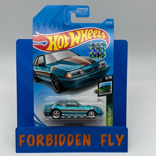 Hot Wheels 2019 Super Treasure Hunt - Factory Stickered - Teal Foxbody ‘92 Ford Mustang