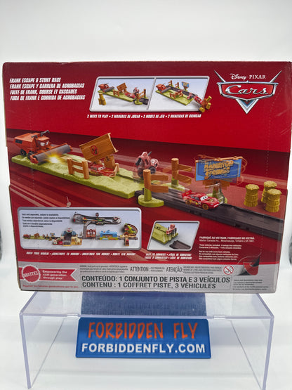 Disney Pixar Cars Movie - Frank Escape & Stunt Race Playset - Lightning McQueen, Frank, & Tractor Included