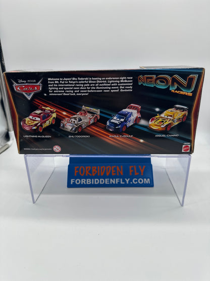 Disney Pixar Cars Movie - Target Exclusive Neon Racers Series - Metallic Deco Neon Speed 4 Car Gift Pack Set
