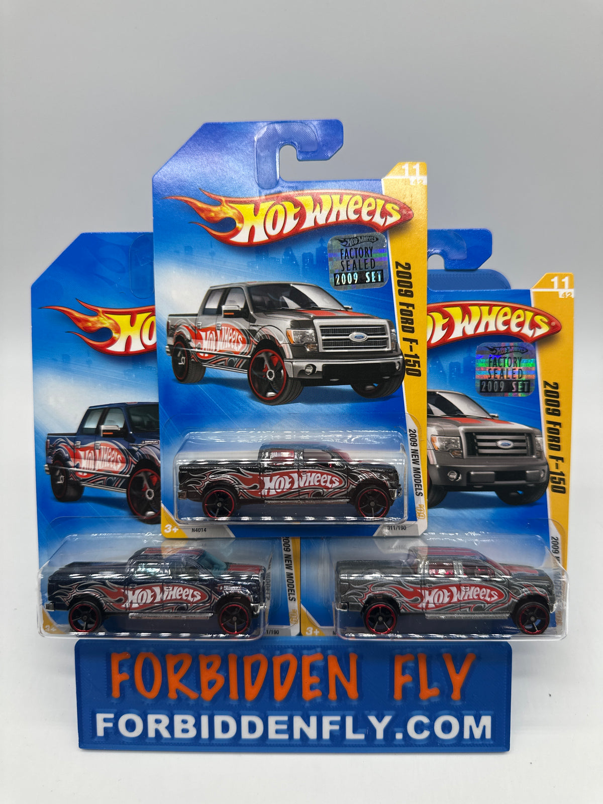Hot Wheels Mainline - 2009 Factory Stickered - 2009 New Models Series - 2009 Ford F-150 - Lot Of 3