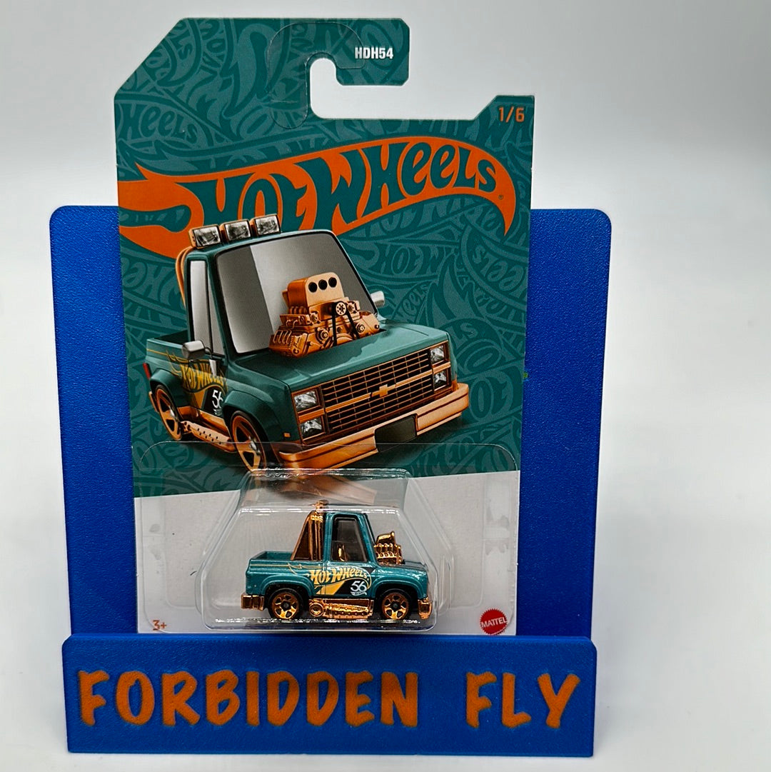 Hot Wheels Mainline - 2024 56th Anniversary - Pearl & Chrome - Toon’d ‘83 Chevy Silverado