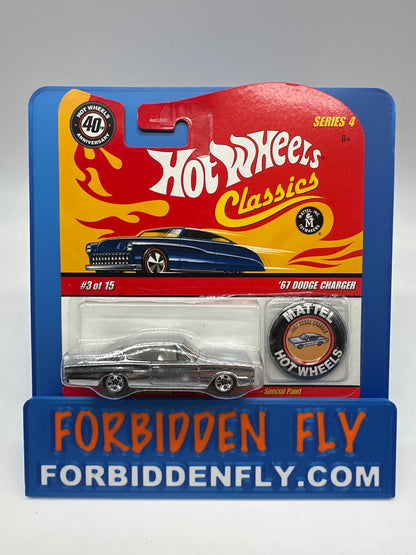 Hot Wheels Classics - Series 4 #3 of 15 - Chrome ‘67 Dodge Charger w/ Button