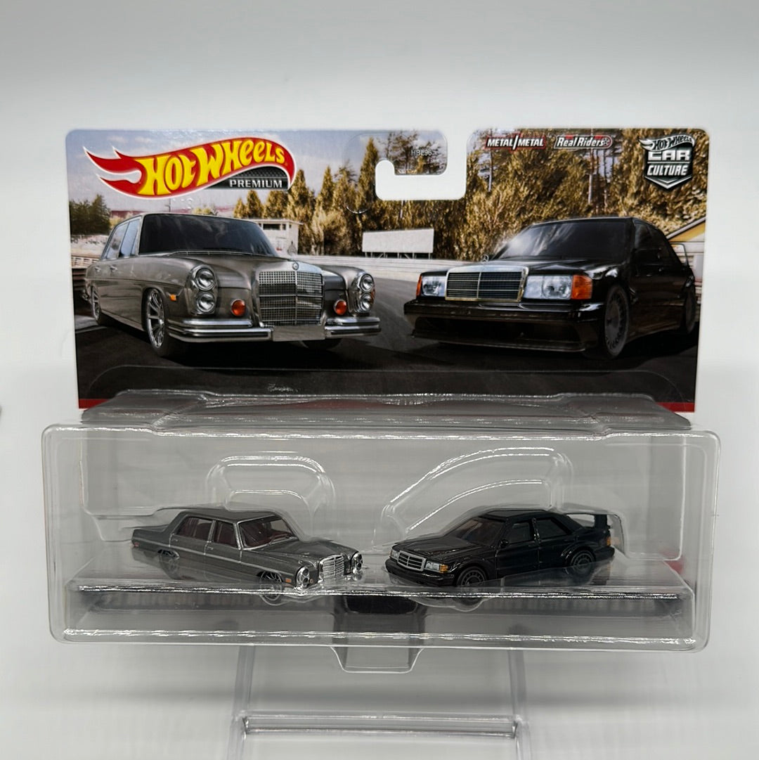 Hot Wheels Car Culture - Target Exclusive Premium 2 Pack - ‘72 Mercedes-Benz 280 SEL 4.5 & Mercedes-Benz 190E 2.5-16