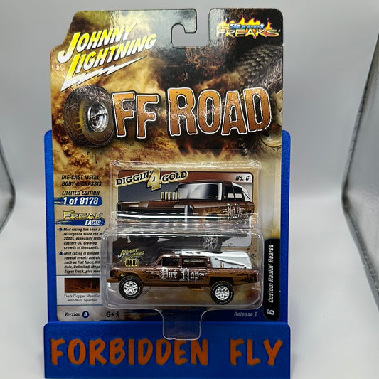 Johnny Lightning -Street Freaks - Off Road - 2022 Release 2 - Version B - Custom Haulin’ Hearse - Brown