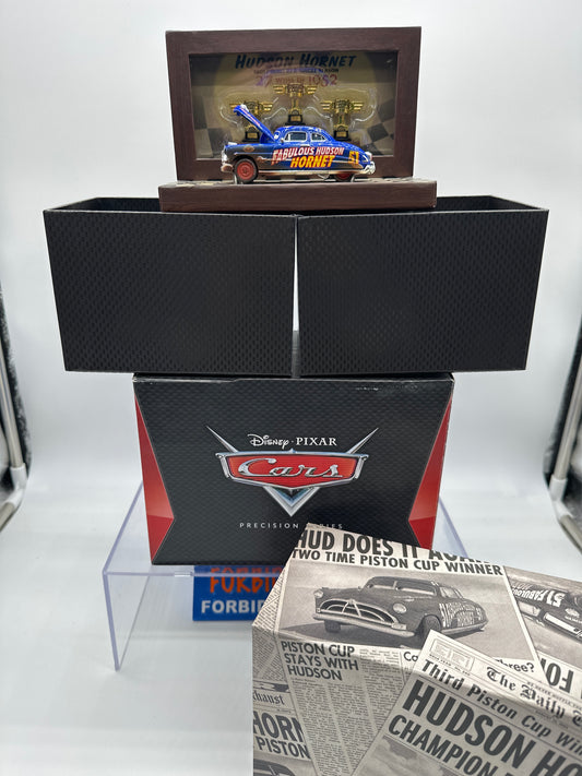 Disney Pixar Cars Movie - 2016 SDCC Comic Con Exclusive - Precision Series Dirt Track Fabulous Hudson Hornet w/ Display