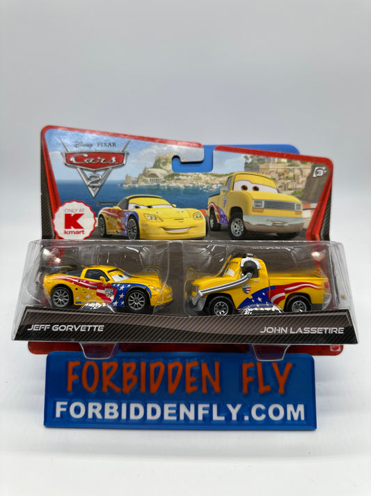 Disney Pixar Cars Movie - Cars 2 Two Pack - KMart Exclusive - Jeff Gorvette & John Lassetire