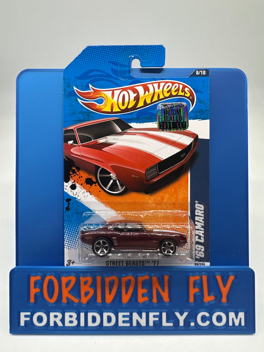 Hot Wheels 2011 Factory Sticker - ‘69 Camaro - Maroon