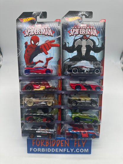 Hot Wheels - 2015 Wal Mart Exclusive Marvel Ultimate Spider-Man Series - Complete Set of 10