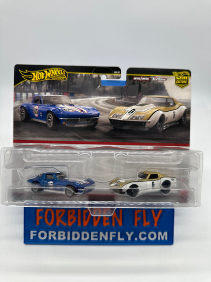 Hot Wheels Car Culture - Target Exclusive Premium 2 Pack - Custom Corvette Stingray & ‘69 Copo Corvette