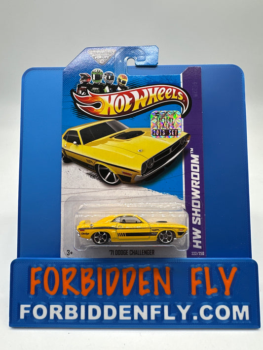 Hot Wheels 2013 Factory Sticker - ‘71 Dodge Challenger - Yellow