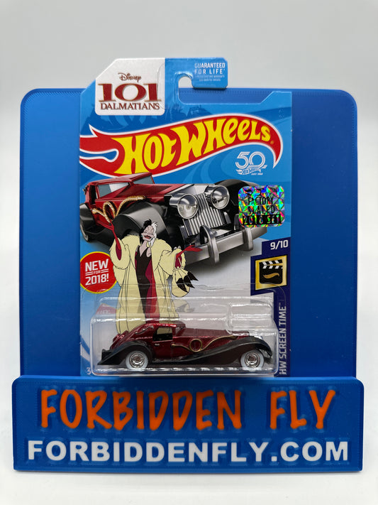 Hot Wheels Super Treasure Hunt - Factory Sticker 2018 Q Case - Cruella De Vil