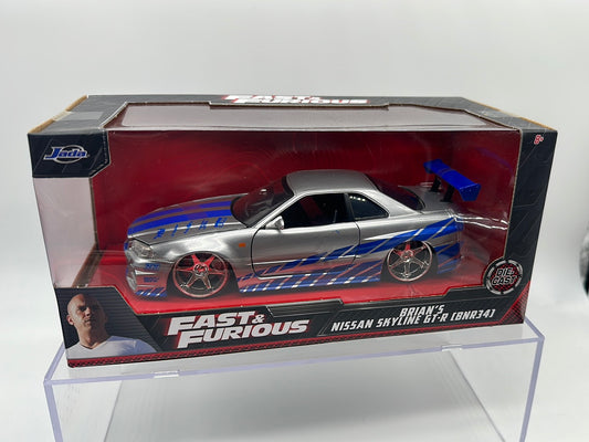 Jada 1:24 Scale - Fast and Furious - Brian’s Nissan Skyline GT-R (BNR34)