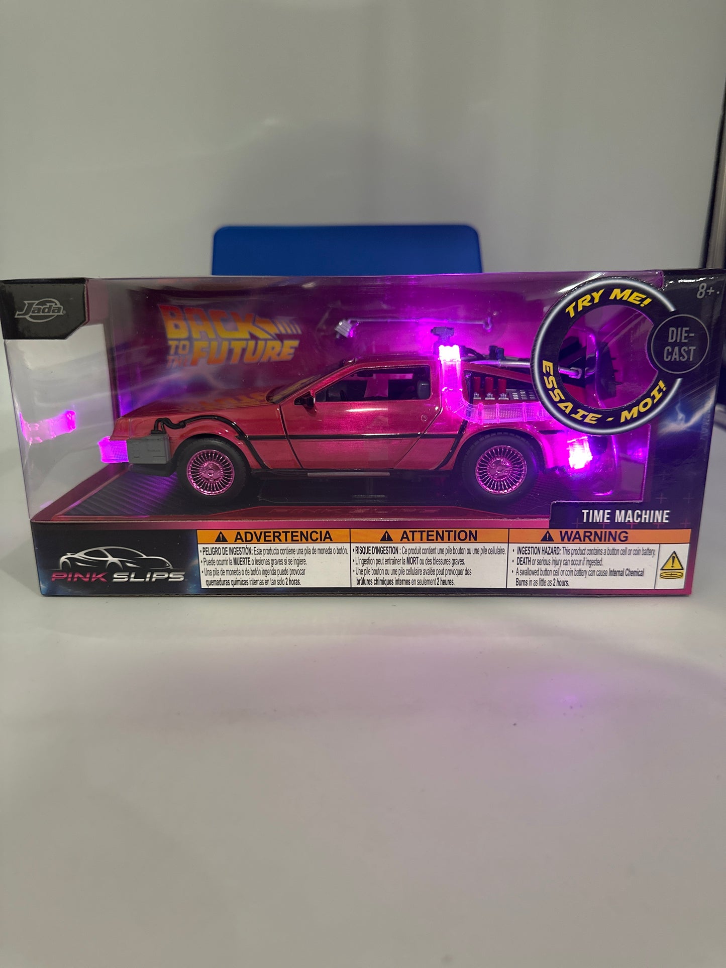 Jada 1:24 Scale - Pink Slips Series - Pink Back To The Future Time Machine