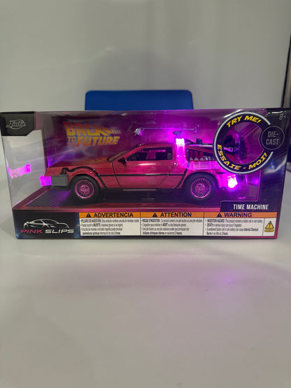 Jada 1:24 Scale - Pink Slips Series - Pink Back To The Future Time Machine