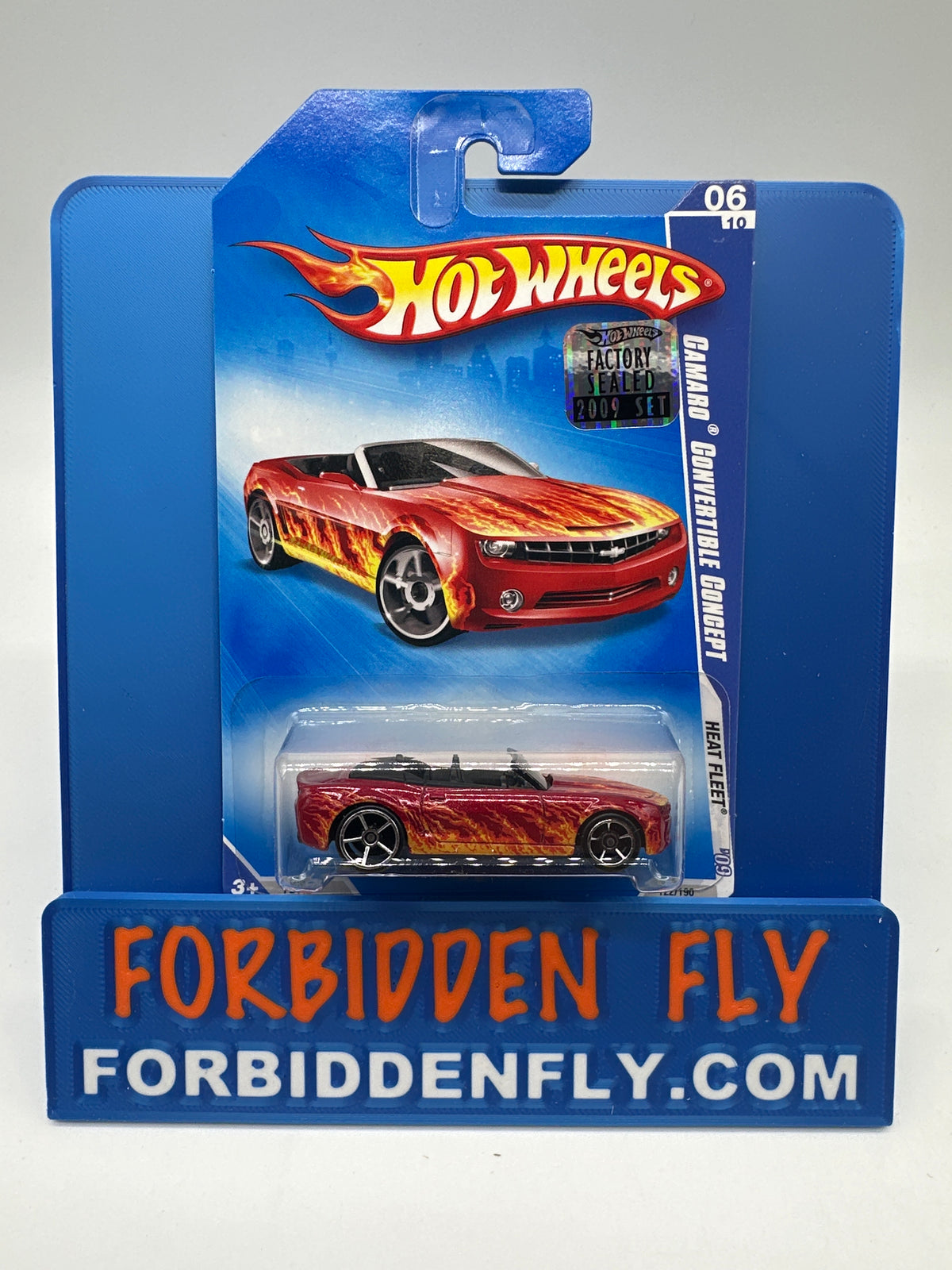 Hot Wheels 2009 Mainline Factory Stickered - Heat Fleet Series - Camaro Convertible Concept - Red
