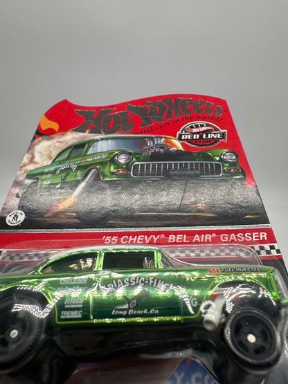 Hot Wheels RLC Red Line Club - 2022 Green Triassic-Five ‘55 Chevy Bel Air Gasser