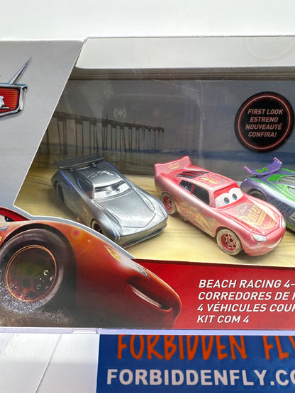 Disney Pixar Cars Movie - Fireball Beach Racing (Four) 4 Pack - Jackson Storm, Lightning McQueen, H.J. Hollis and Dinoco Cruz Ramirez