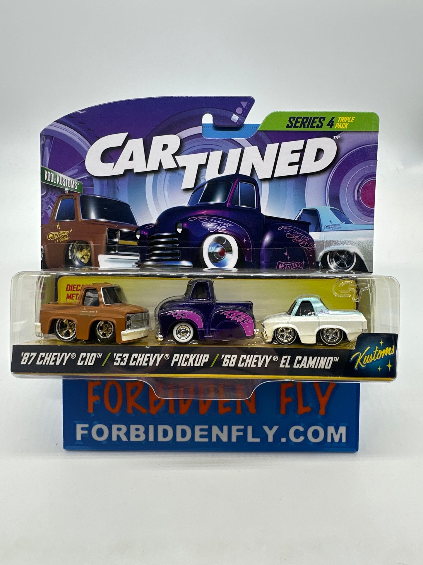 CarTuned - Hobby Exclusive Series 4 - Triple Pack (Multipack) Release CarTuned Kustoms - ‘87 Chevy C10, ‘53 Chevy Pickup & ‘68 Chevy El Camino