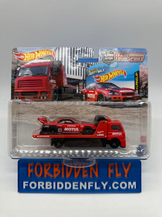 Hot Wheels Car Culture Team Transport - #44 - Liberty Walk LB-ER34 Super Silhouette Nissan Skyline & Fleet Street