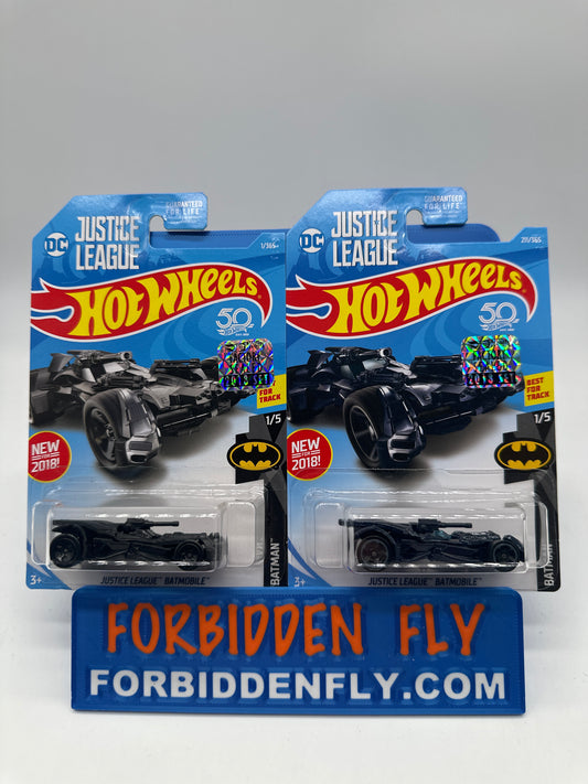 Hot Wheels Mainline - Factory Stickered 2018 - Justice League Batmobile - Lot Of 2