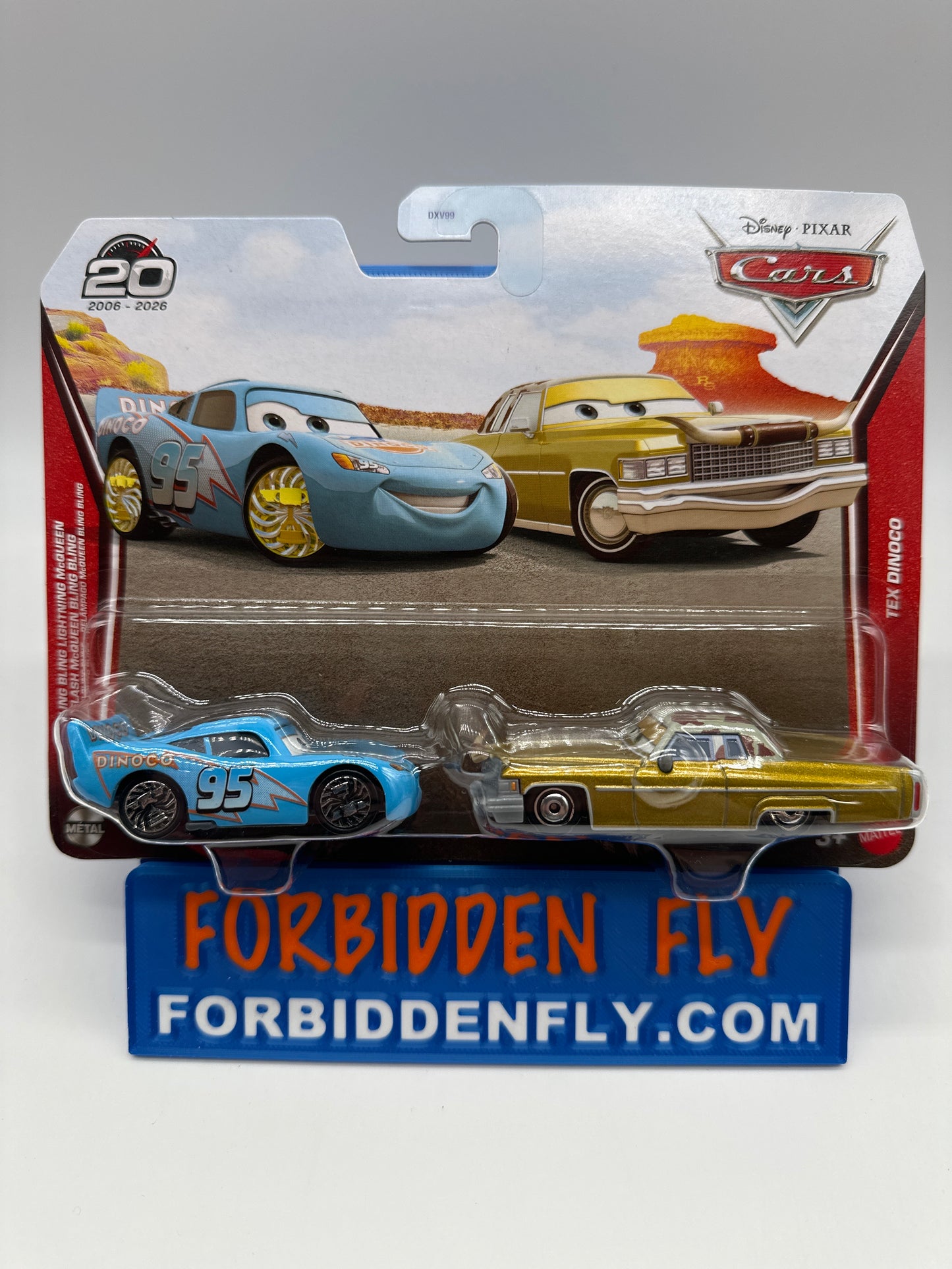 Disney Pixar Cars 2026 - 20 Year Anniversary Release (Two) 2 Pack - Bling Bling Lightning McQueen & Tex Dinoco