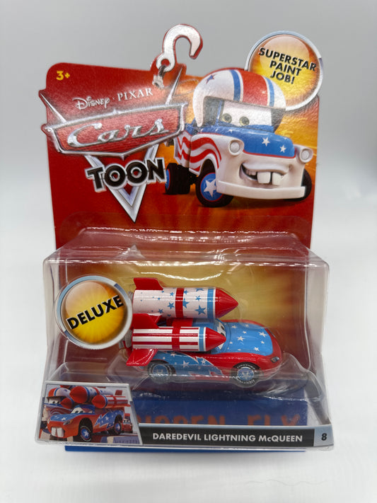 Disney Pixar Cars Movie - Cars Toon Series Deluxe Size - Daredevil Lightning McQueen