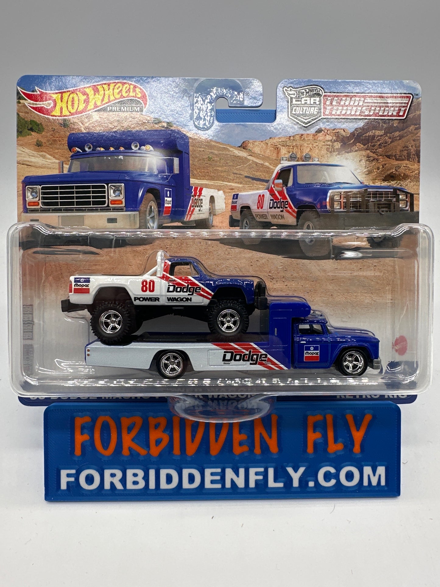 Hot Wheels Car Culture Team Transport - #51 - ‘80 Dodge Macho Power Wagon & Retro Rig
