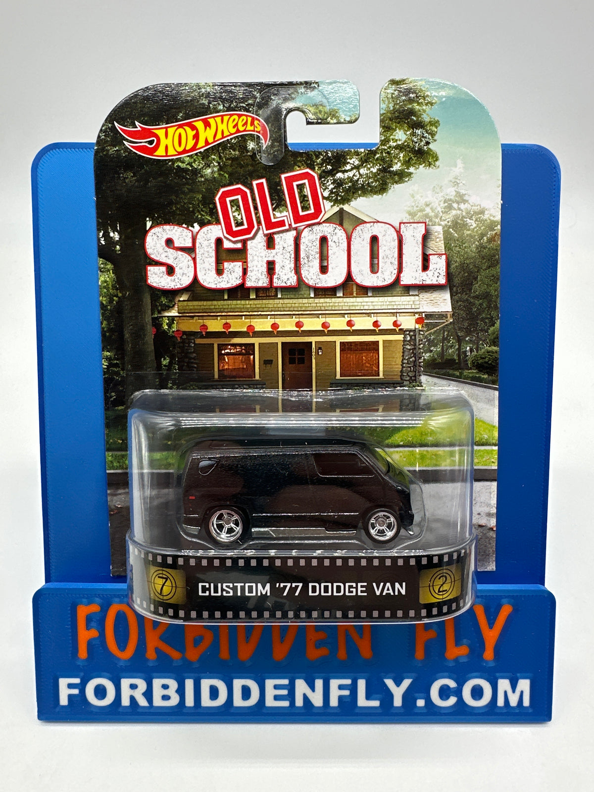Hot Wheels 2014 Retro Entertainment Premium Single - Old School Custom ‘77 Dodge Van (Movie Reel Packaging)