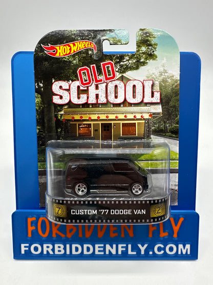 Hot Wheels 2014 Retro Entertainment Premium Single - Old School Custom ‘77 Dodge Van (Movie Reel Packaging)