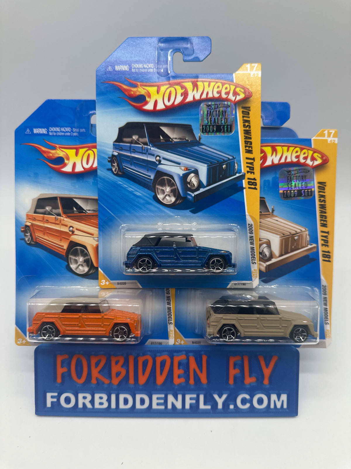 Hot Wheels Mainline - 2009 Factory Stickered - 2009 New Models Series - Volkswagen Type 181 - Lot Of 3
