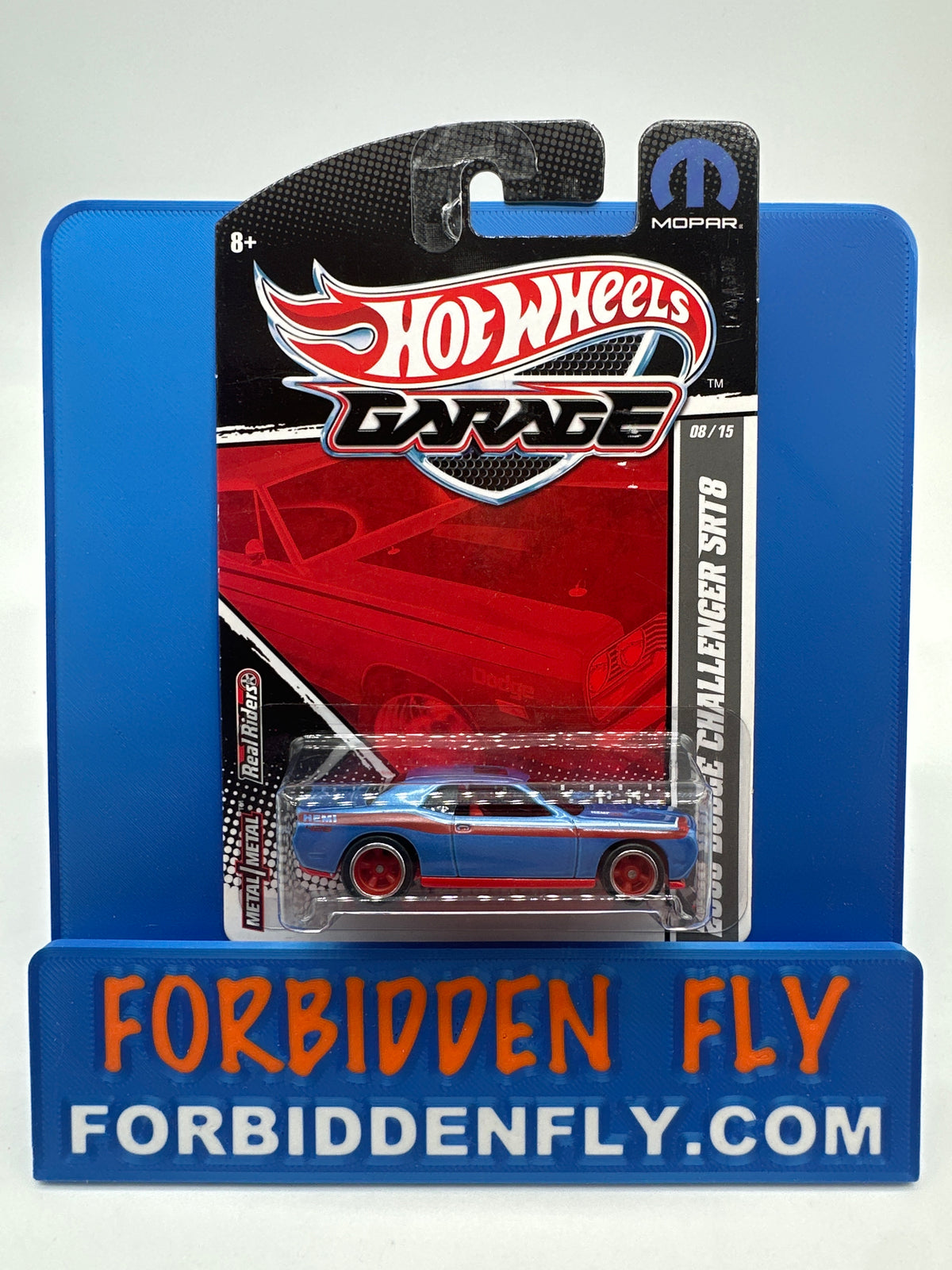 Hot Wheels Premium - HW Garage Series (Mopar) - Blue & Red 2008 Dodge Challenger SRT8 (#8/15)