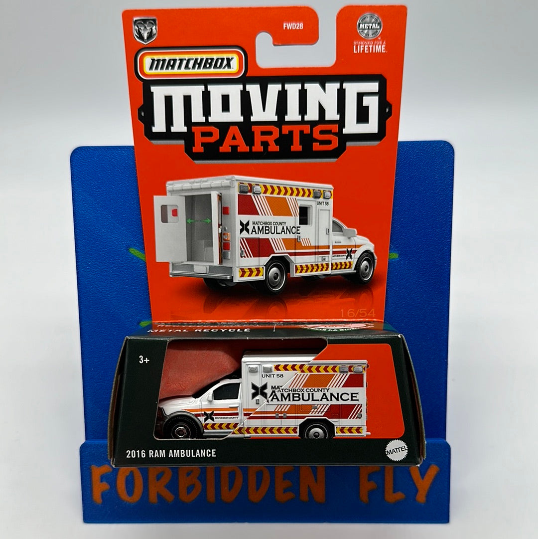Matchbox Moving Parts Series - White 2016 Ram Ambulance