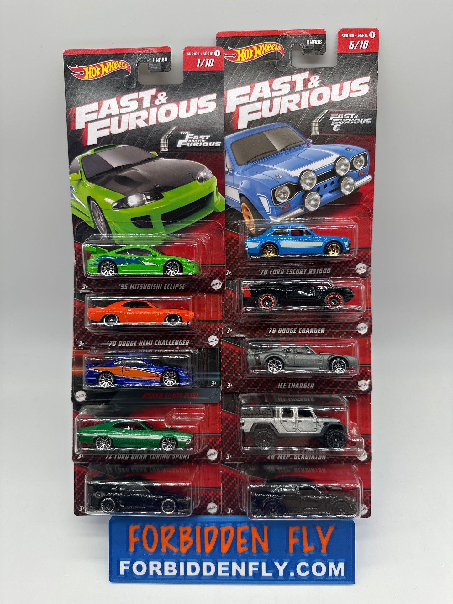 Hot Wheels - Walmart Exclusive - 2023 Red Tab Fast & Furious Mainline Series Complete Set of 10