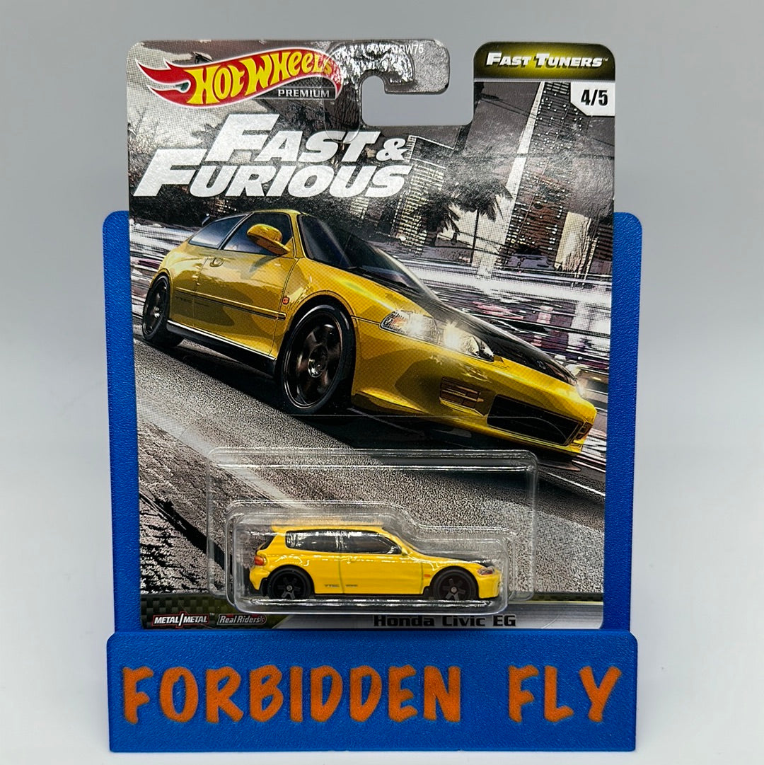 Hot Wheels Premium - Fast & Furious Fast Tuners Series - #4/5 - Yellow Honda Civic EG