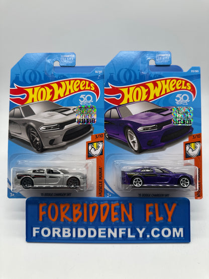 Hot Wheels Mainline - Factory Stickered 2018 - ‘15 Dodge Charger SRT - Lot Of 2