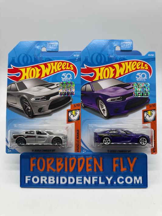 Hot Wheels Mainline - Factory Stickered 2018 - ‘15 Dodge Charger SRT - Lot Of 2