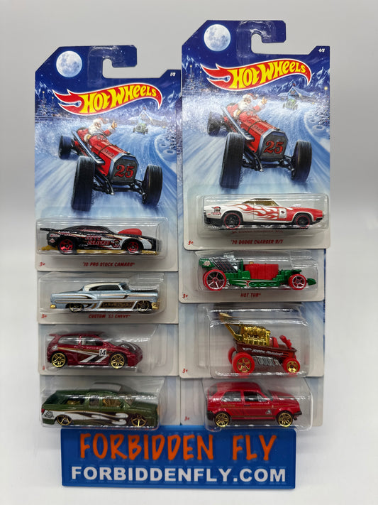 Hot Wheels - Wal Mart Exclusive 2014 Holiday Hot Rods Series - Complete Set of 8