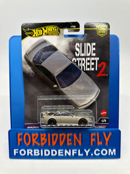 Hot Wheels Car Culture Premium - 2024 Slide Street Series 2 - #4/5 - Nissan 240SX (S14) - Gray