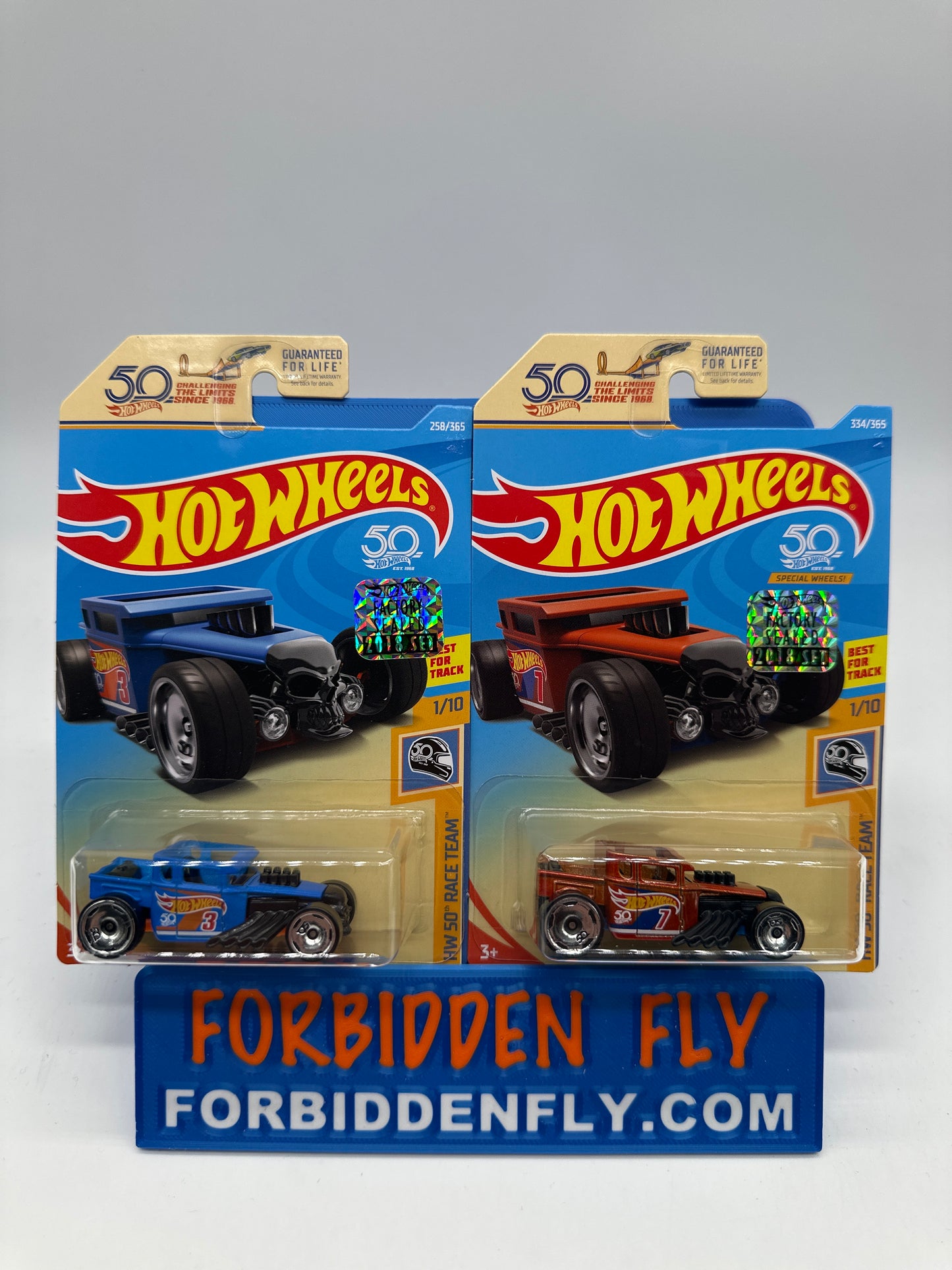 Hot Wheels Mainline - Factory Stickered 2018 - HW Race Team Bone Shaker - Lot Of 2