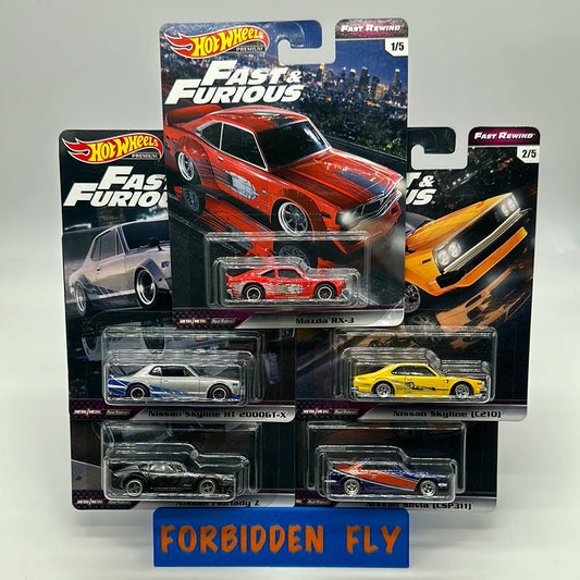 Hot Wheels Premium - Fast & Furious - Fast Rewind Series Set of 5