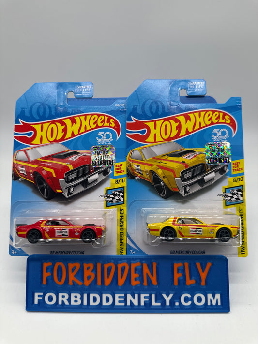Hot Wheels Mainline - Factory Stickered 2018 - ‘68 Mercury Cougar - Lot Of 2