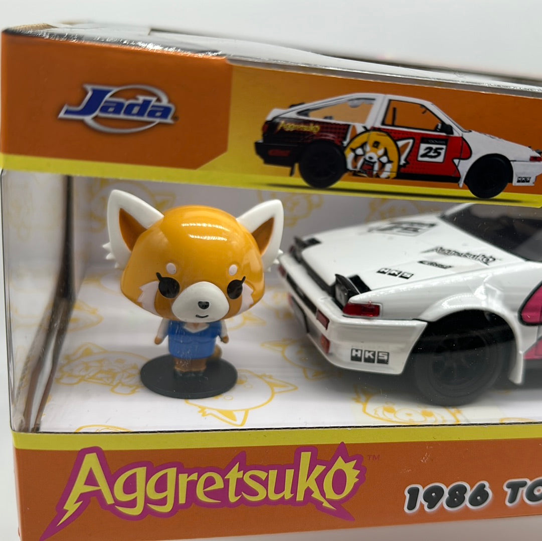 Jada 1:24 Scale - Anime Aggretsuko - 1986 Toyota Trueno (AE86) & Aggretsuko Figure