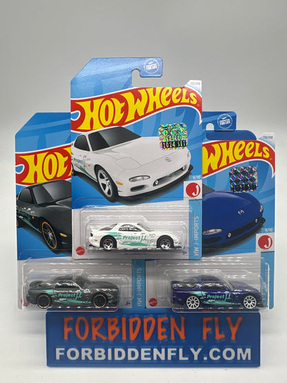 Hot Wheels Mainline - Factory Stickered 2024 - ‘95 Mazda RX-7 - Lot Of 3