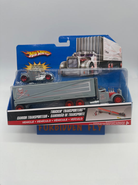 Hot Wheels Truckin’ Transporters (Super Rigs) - 2007 Grey Hauler w/ Grey Bone Shaker