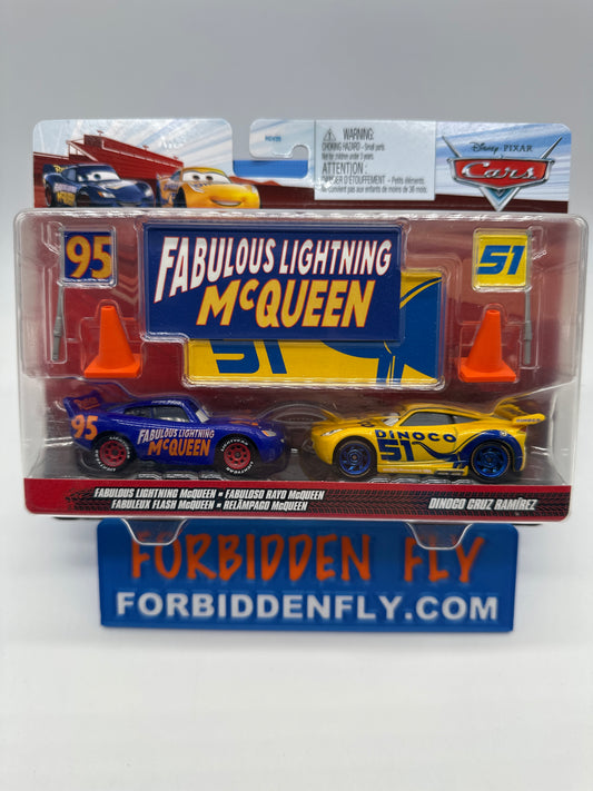 Disney Pixar Cars Movie - Two Pack - Fabulous Lightning McQueen & Dinoco Cruz Ramirez